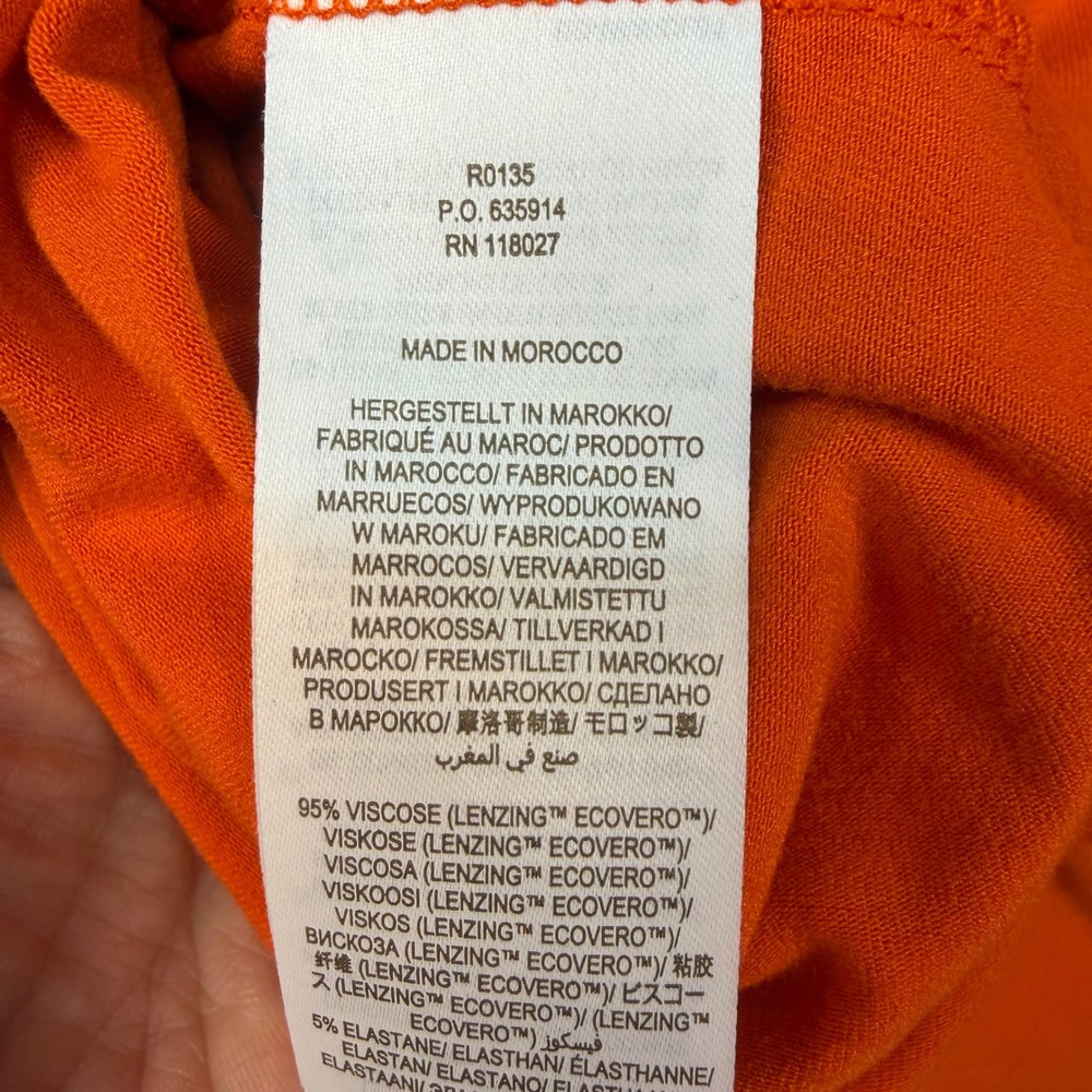 Boden Orange Smocked Paperbag Waist Maxi Skirt with Pockets US 8R R0135 - Picture 5 of 6
